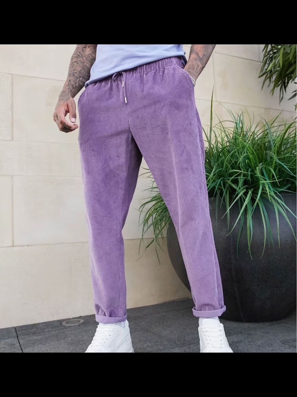 Asos Men's Purple Corduroy Casual Pants XS 30 Inch Waist